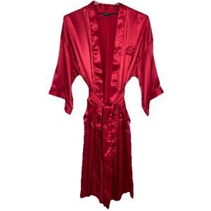Vintage Christian Dior Monsieur Satin Robe Men’s One Size Red Satin CD Monogram